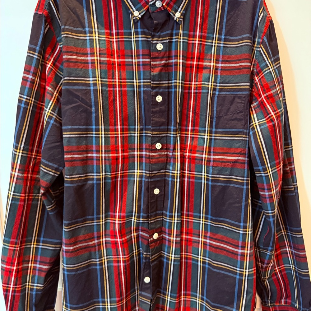 J. Crew Multicolor Plaid Button-Down Shirt, Slim Untucked with stretch